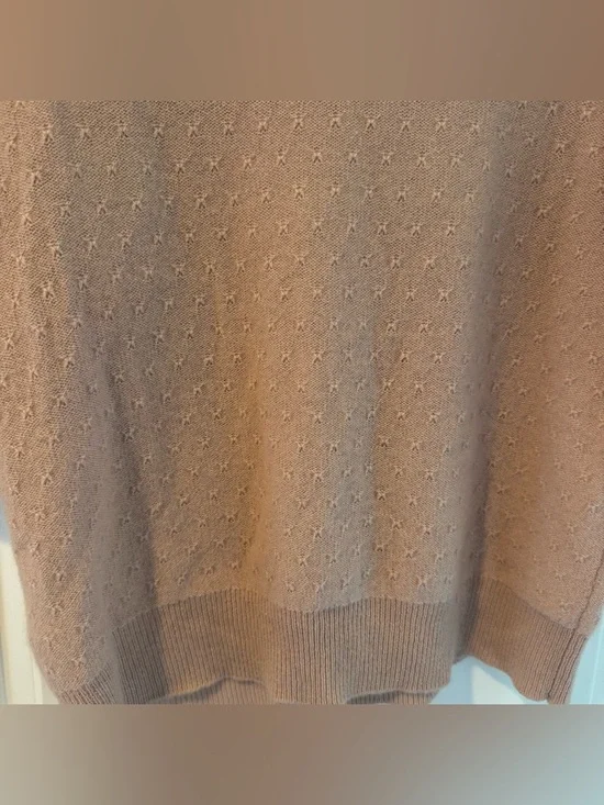 FRAME Pointelle Puff Sleeve Cashmere Sweater | M - Picture 8 of 8